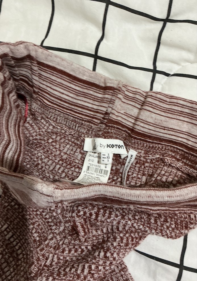 Bordo Örme Kadın Pantolon - Görsel 2