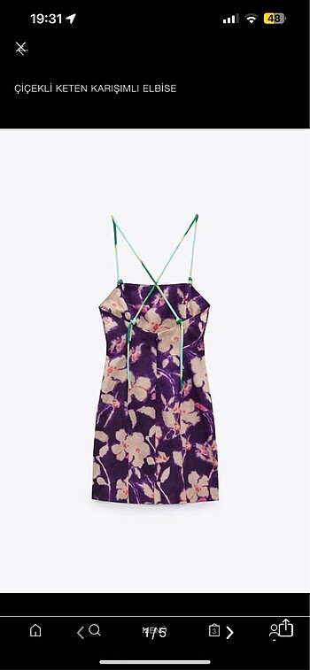 Zara Zara keten karisinli mini elbise