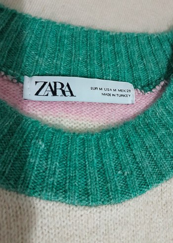 Çizgili Pastel Renkli Kadın Triko Kazak - Görsel 2