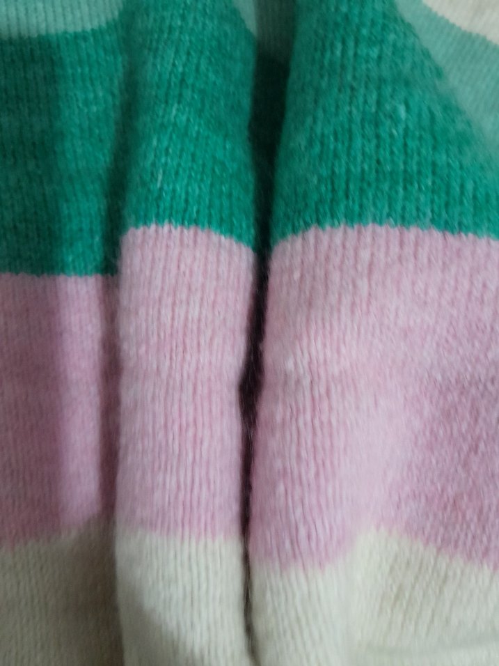 Çizgili Pastel Renkli Kadın Triko Kazak - Görsel 5