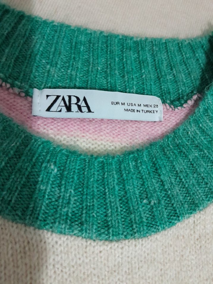 Çizgili Pastel Renkli Kadın Triko Kazak - Görsel 2