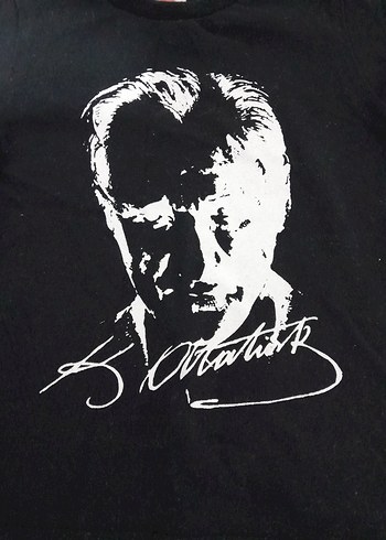 Çocuk Atatürk Siyah Baskılı Tişört - Görsel 2