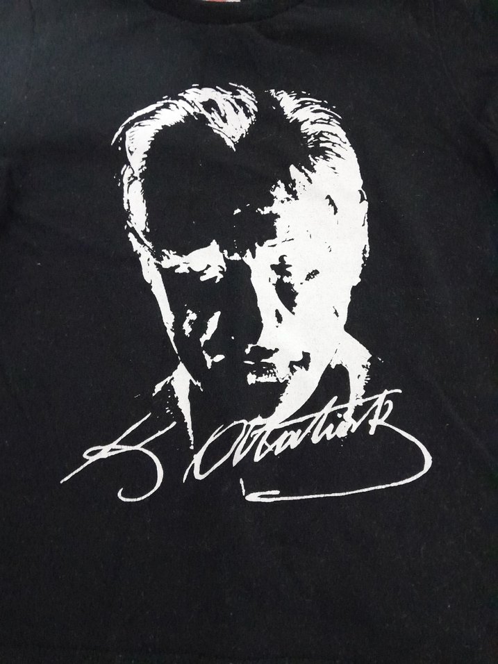 Çocuk Atatürk Siyah Baskılı Tişört - Görsel 2