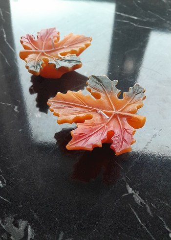 Renkli Yaprak Şeklinde Mum Seti - Görsel 2