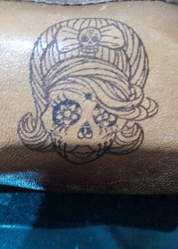 Bej hakiki  Deri Vintage Makyaj Çantası. kalemlik - Görsel 6