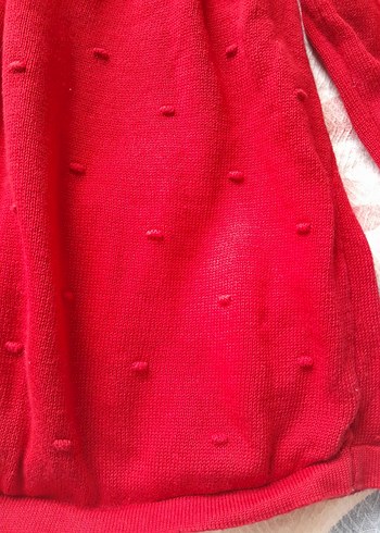 Kız Çocuk Kırmızı Fırfırlı Uzun Kollu Elbise lcv 12 18 ay - Görsel 3