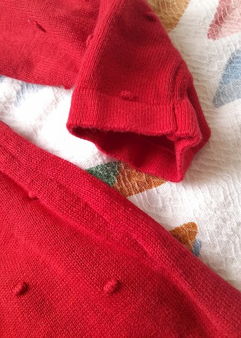 Kız Çocuk Kırmızı Fırfırlı Uzun Kollu Elbise lcv 12 18 ay - Görsel 4