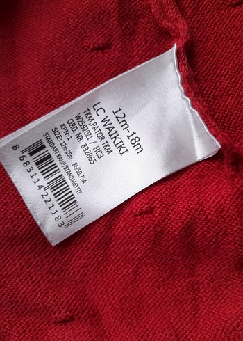 Kız Çocuk Kırmızı Fırfırlı Uzun Kollu Elbise lcv 12 18 ay - Görsel 6