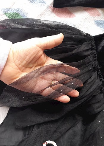 Kız Çocuk Siyah Gotik Dantel Detaylı Elbise kostüm 2 yaş H&M - Görsel 5