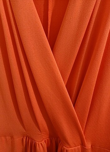 l Beden turuncu Renk Elbise
