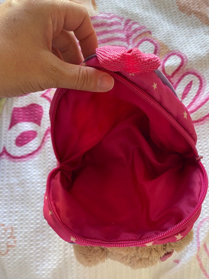 Ayıcık detaylı pembe çocuk okul çantası sırt çantası bebek çanta - Görsel 3