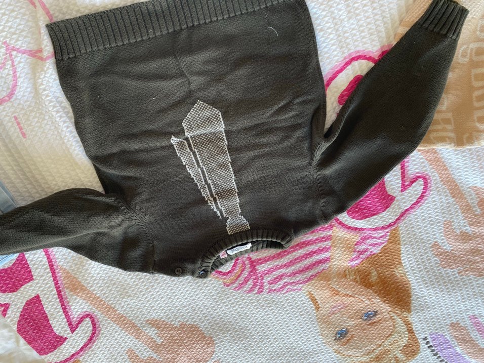 Koyu Kahverengi Fermuarlı Erkek Çocuk Pantolonu kazakları ile - Görsel 4