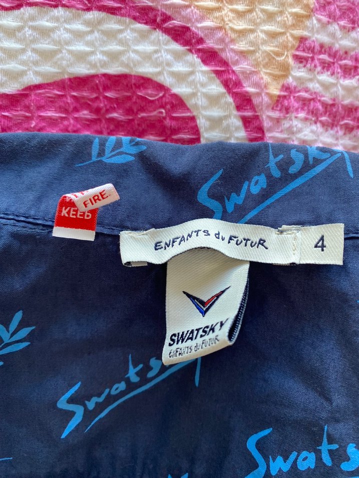 Erkek Bebek Koyu Mavi Batik Desenli Kot İkili Takım - Görsel 4