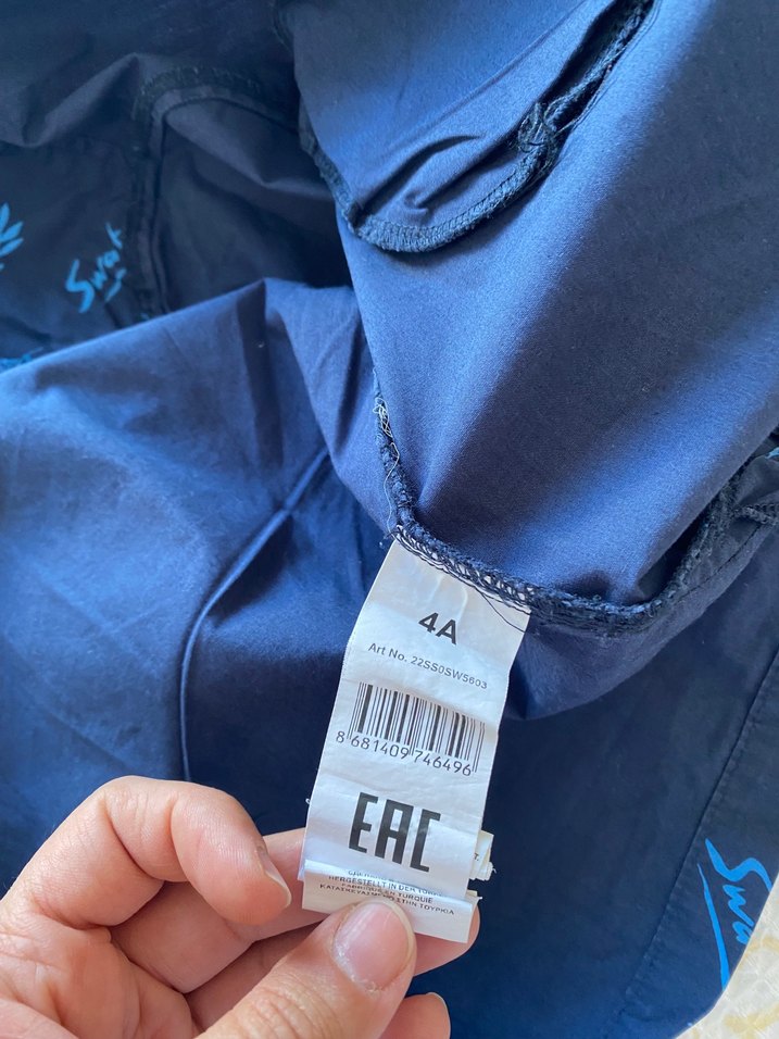 Erkek Bebek Koyu Mavi Batik Desenli Kot İkili Takım - Görsel 3