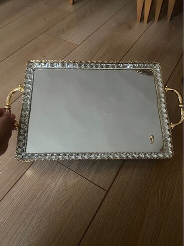 Karaca Home Aynalı gold tepsi