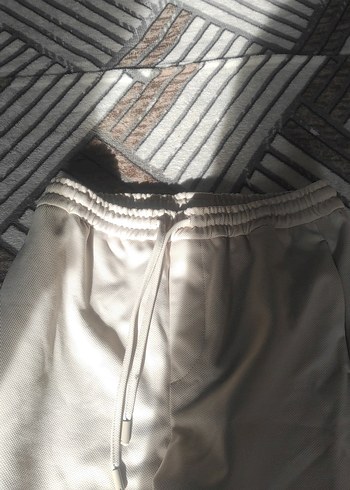 Beyaz erkek Midi Kumaş Pantolon - Görsel 3