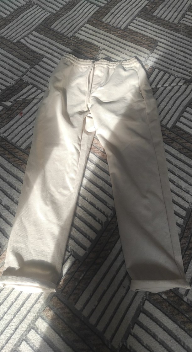 Beyaz erkek Midi Kumaş Pantolon - Görsel 2