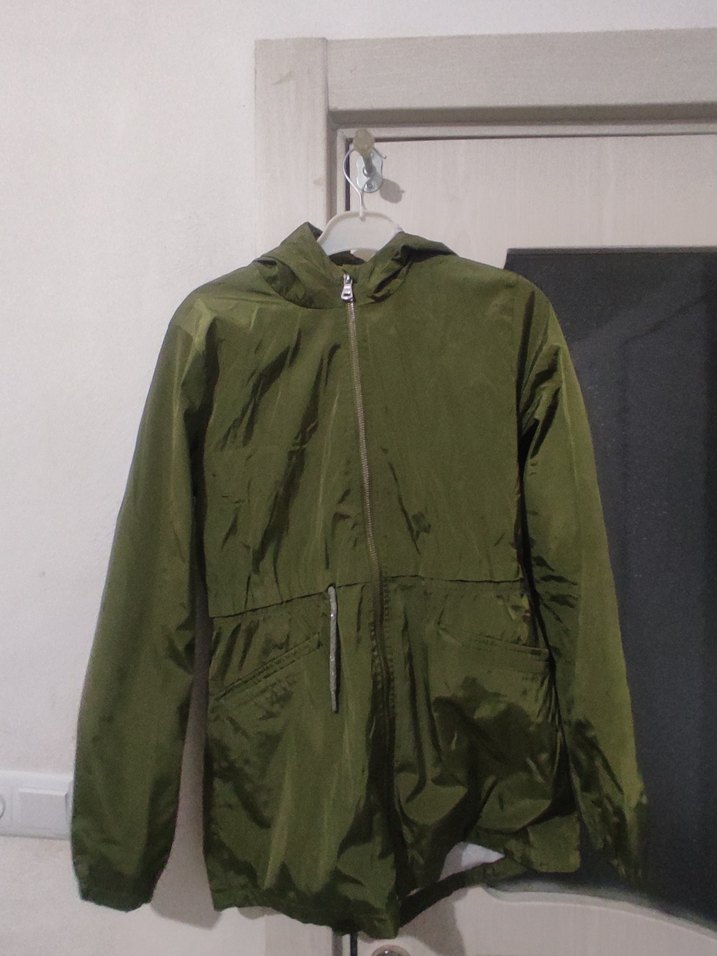 Yeşil kadın Midi Yağmurluk - Görsel 2