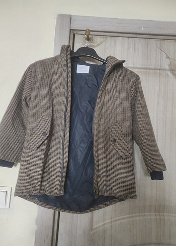 Kahverengi Düğmeli Erkek Çocuk Yün Kaban - Görsel 2