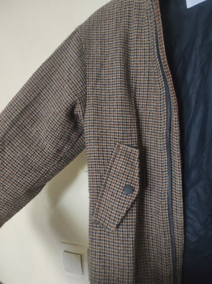 Kahverengi Düğmeli Erkek Çocuk Yün Kaban - Görsel 5