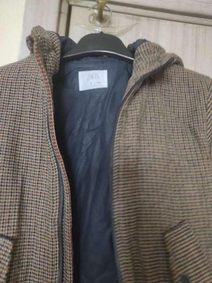 Kahverengi Düğmeli Erkek Çocuk Yün Kaban - Görsel 3