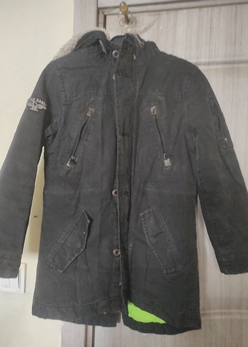 Erkek Çocuk Siyah Denim Düğmeli Kaban - Görsel 2