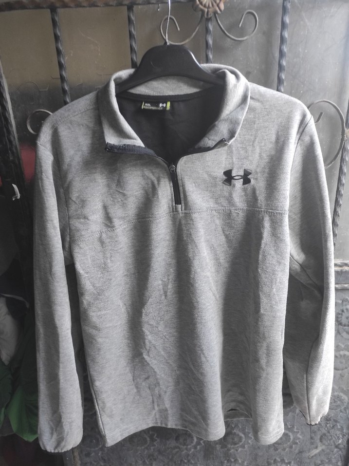 Gri Yarım Fermuarlı Erkek Sweatshirt - Görsel 2