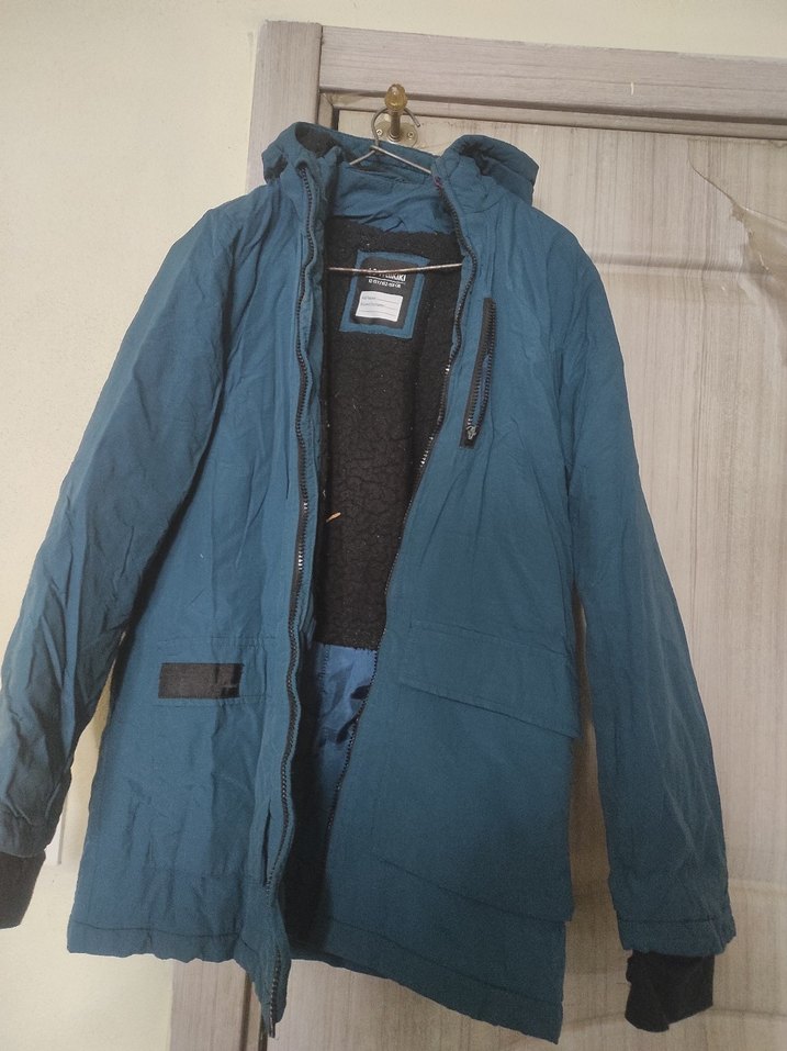 Erkek çocuk Mavi Kapüşonlu Midi Mont - Görsel 2