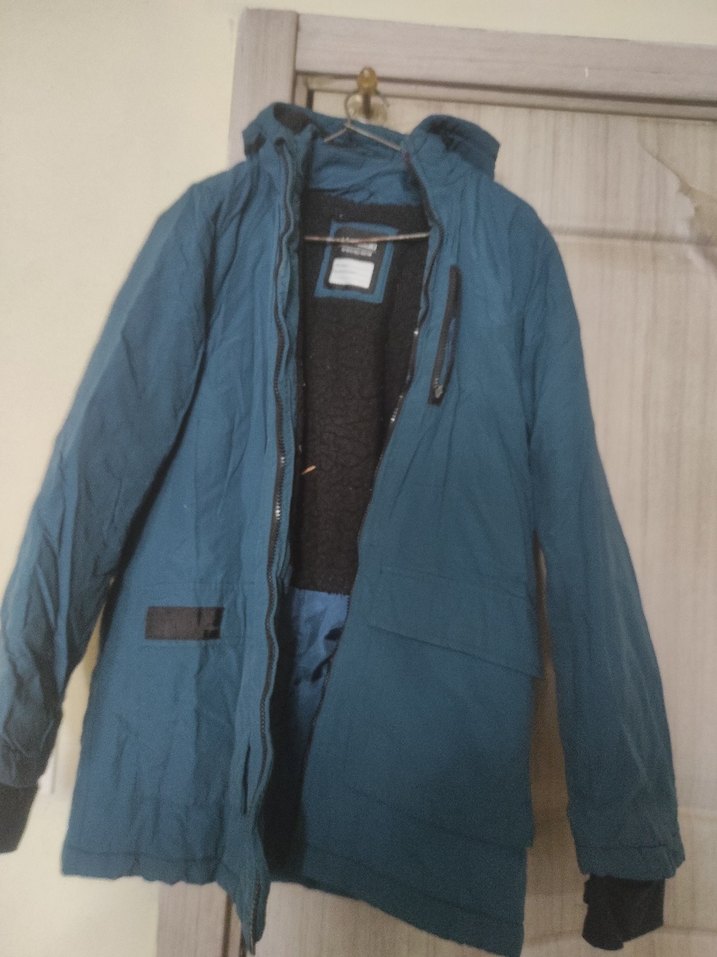 Erkek çocuk Mavi Kapüşonlu Midi Mont - Görsel 3