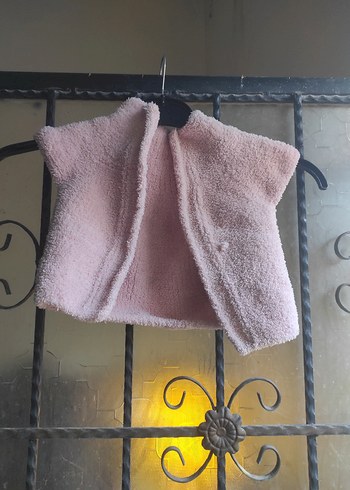 Kız Çocuk Pembe Örme Kolsuz Yelek - Görsel 2