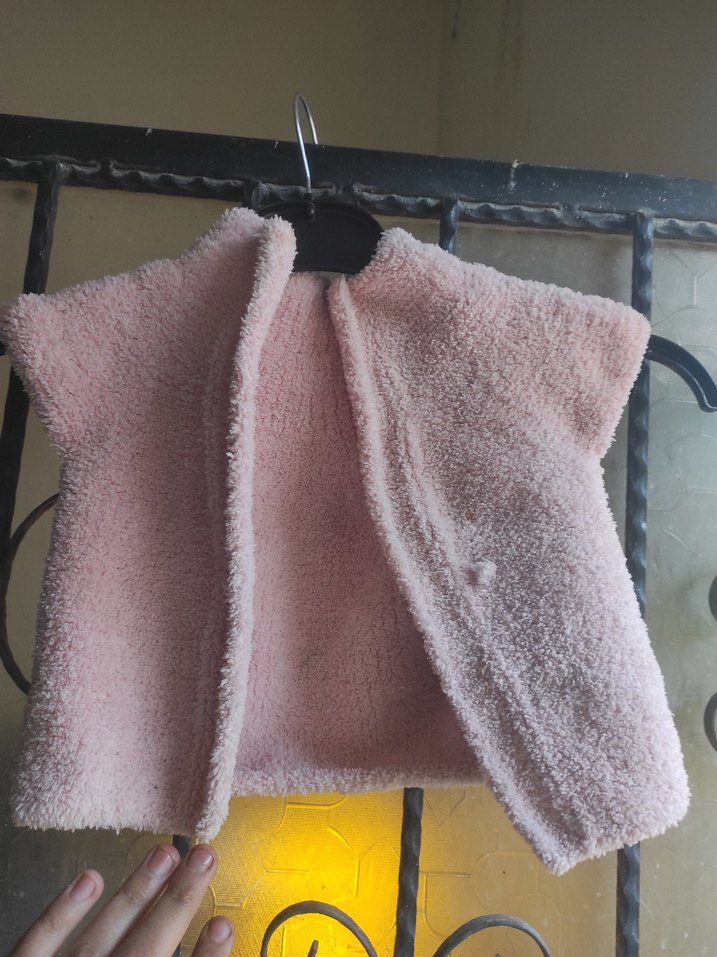 Kız Çocuk Pembe Örme Kolsuz Yelek - Görsel 3