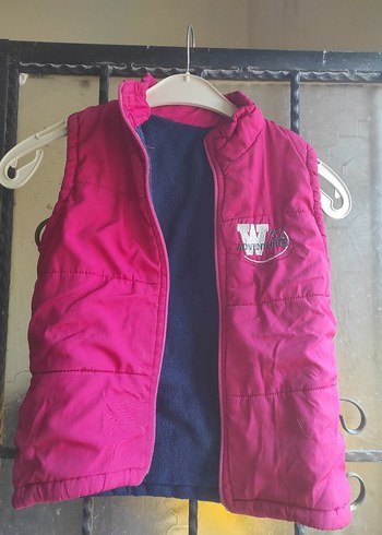 Kız Çocuk Pembe Fermuarlı Yelek - Görsel 2