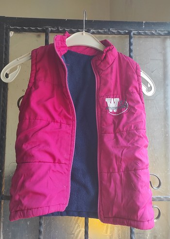 Kız Çocuk Pembe Fermuarlı Yelek - Görsel 3