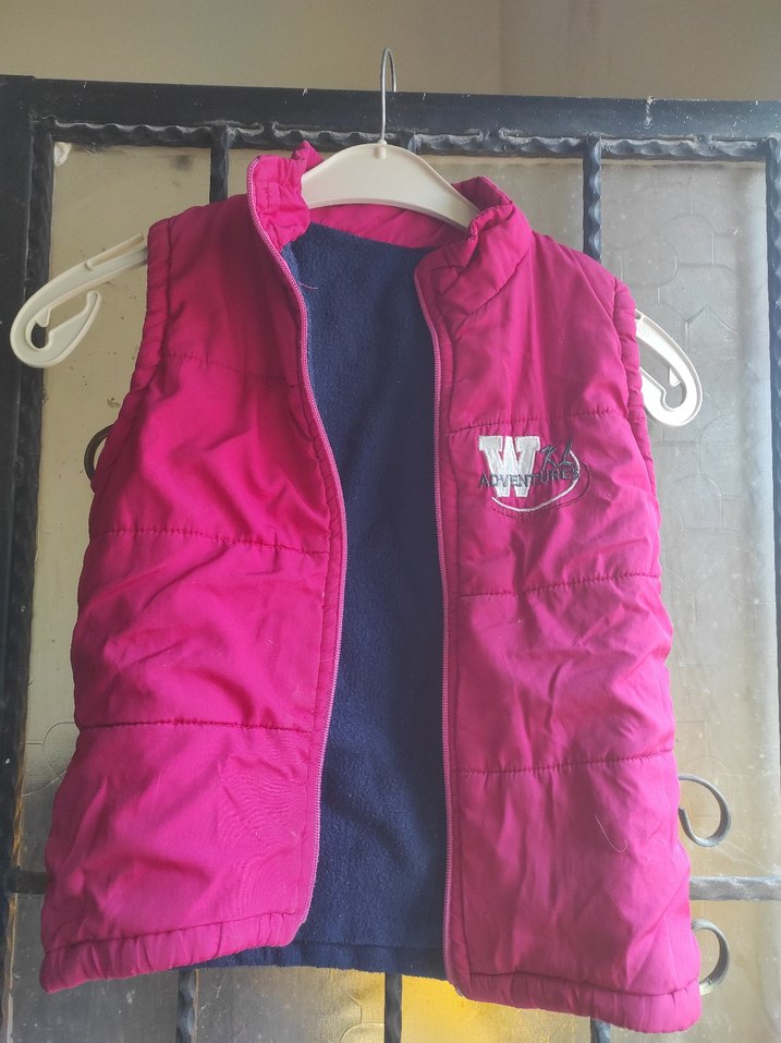 Kız Çocuk Pembe Fermuarlı Yelek - Görsel 2