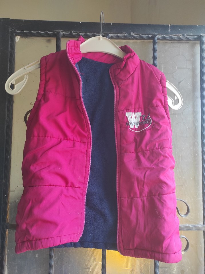 Kız Çocuk Pembe Fermuarlı Yelek - Görsel 3