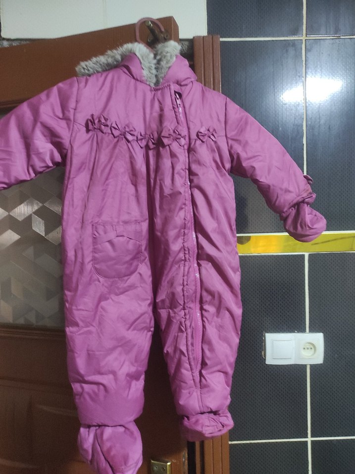 Mor Fermuarlı Bebek Tulumu - Görsel 2