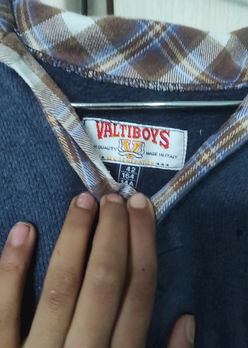 Erkek Çocuk Gri Uzun Kollu Gömlek Yaka Sweatshirt - Görsel 5