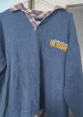 Erkek Çocuk Gri Uzun Kollu Gömlek Yaka Sweatshirt - Görsel 2