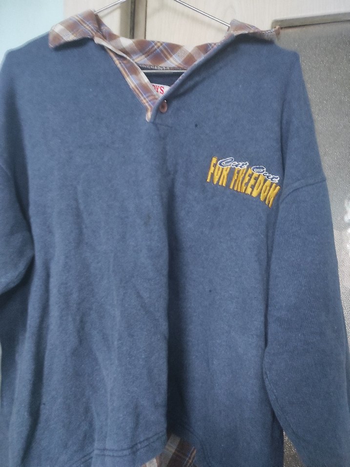 Erkek Çocuk Gri Uzun Kollu Gömlek Yaka Sweatshirt - Görsel 2