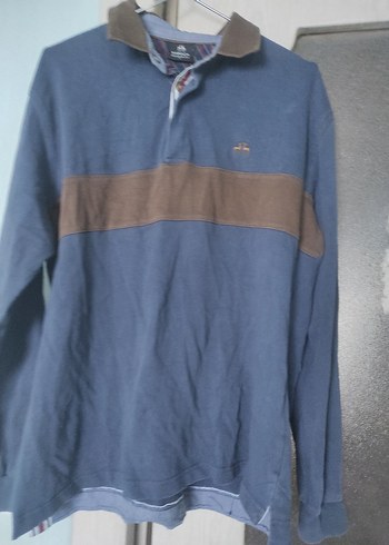 Uzun Kollu Kahverengi Gri Polo Tişört - Görsel 3