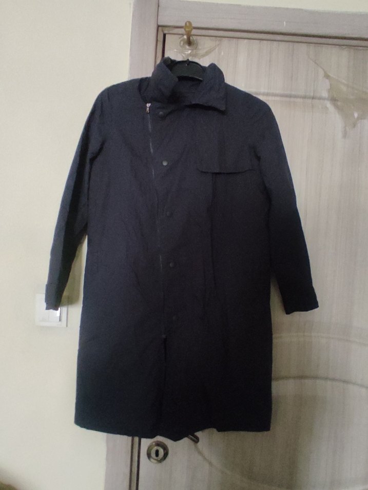 Düğmeli Siyah Erkek Midi Kaban - Görsel 2