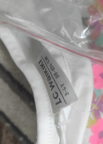 Beyaz Kız Çocuk Baskılı Kısa Kollu Tişört bandajli - Görsel 3