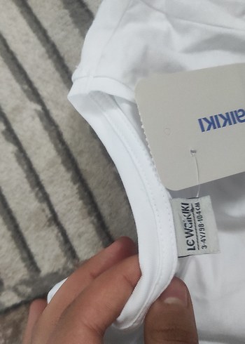 Kız Çocuk Beyaz Baskılı Dantel Detaylı Tişört - Görsel 2