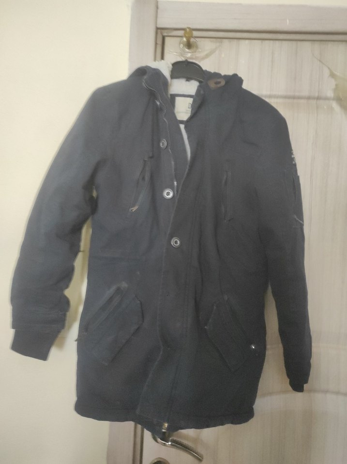 Erkek Siyah Düğmeli Midi Mont - Görsel 2