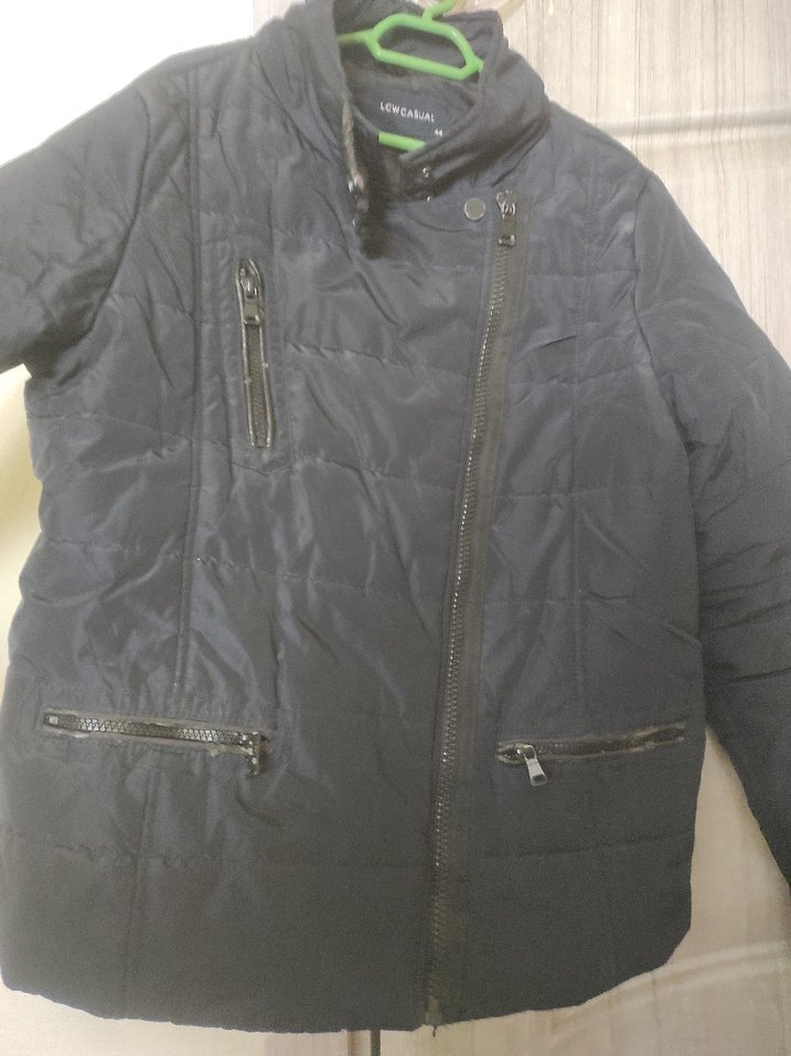 Siyah Fermuarlı Biker Ceket - Görsel 3