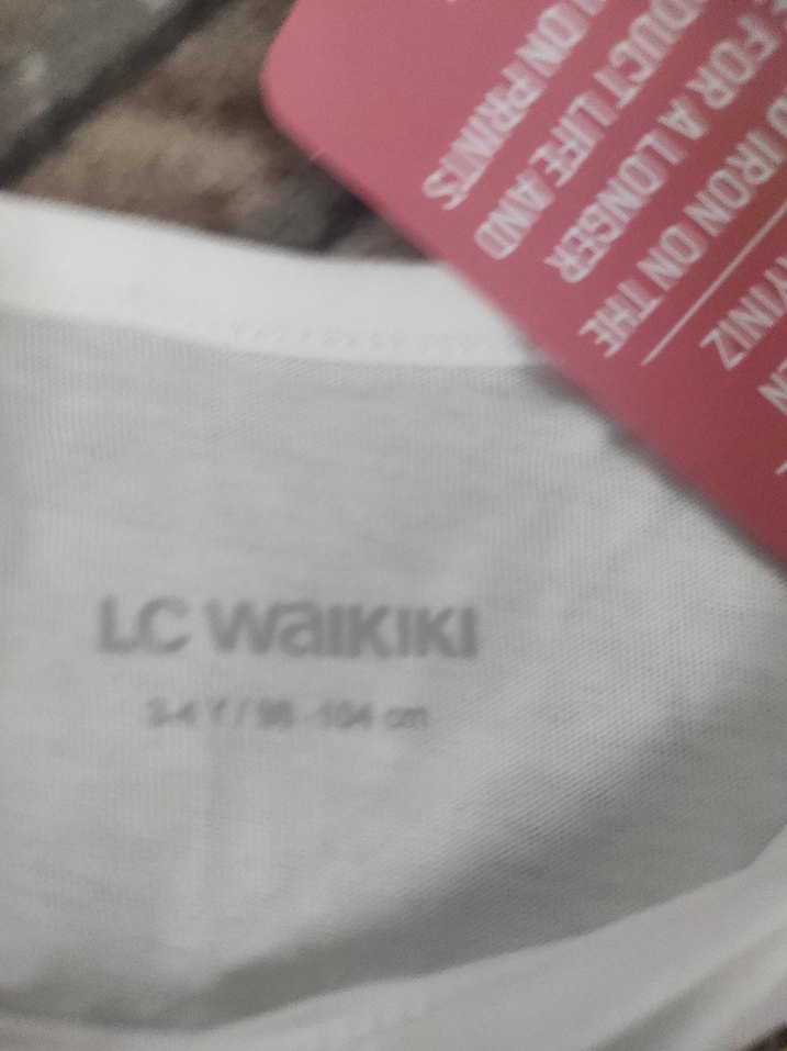 Kız Çocuk Beyaz Baskılı Pamuklu Tişört - Görsel 2