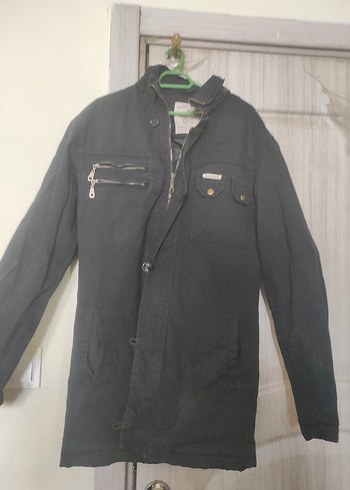 Düğmeli Siyah Erkek Denim Ceket - Görsel 2