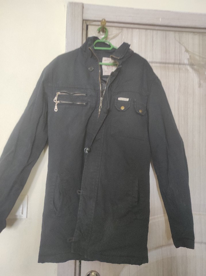 Düğmeli Siyah Erkek Denim Ceket - Görsel 2