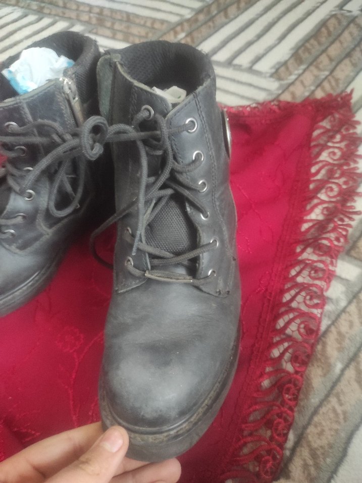 Gri Deri Biker Botlar - Görsel 2