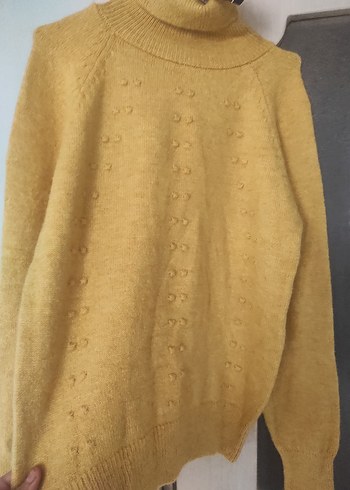 Sarı Boğazlı Triko Kadın Kazak - Görsel 3